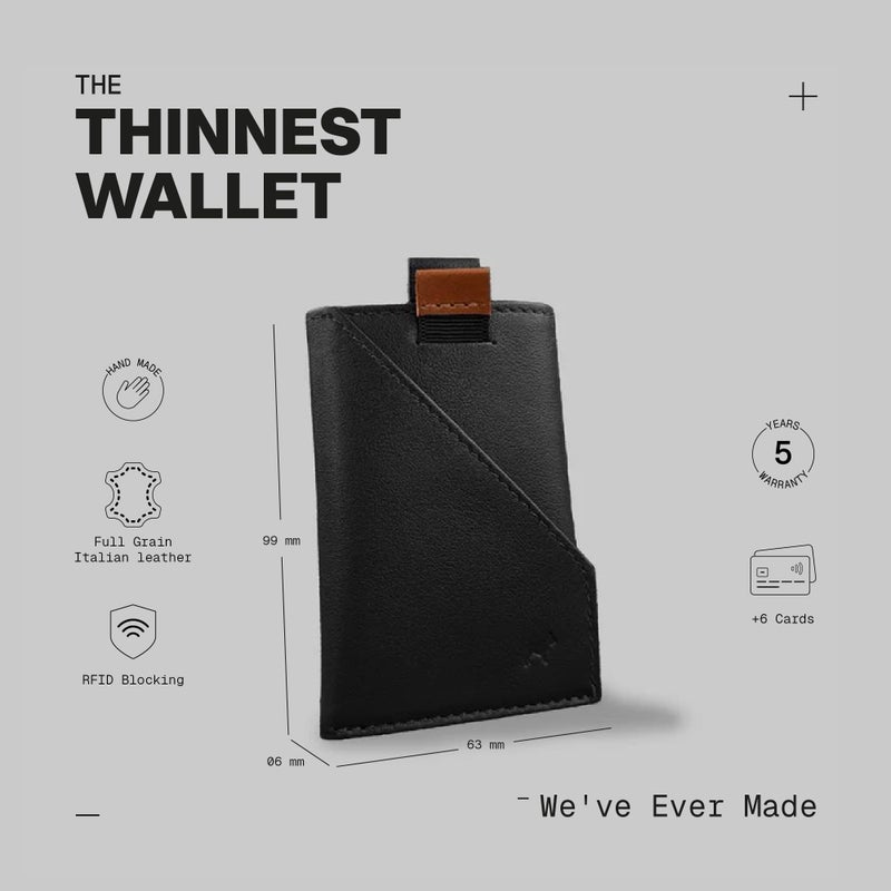 The Frenchie Co. - Speed Cardholder - Minimalist Front Pocket Wallet - Quick-Access Ultra-Slim RFID Blocking - Full-Grain Italian Leather, Holds up to 6 Cards - Image 2